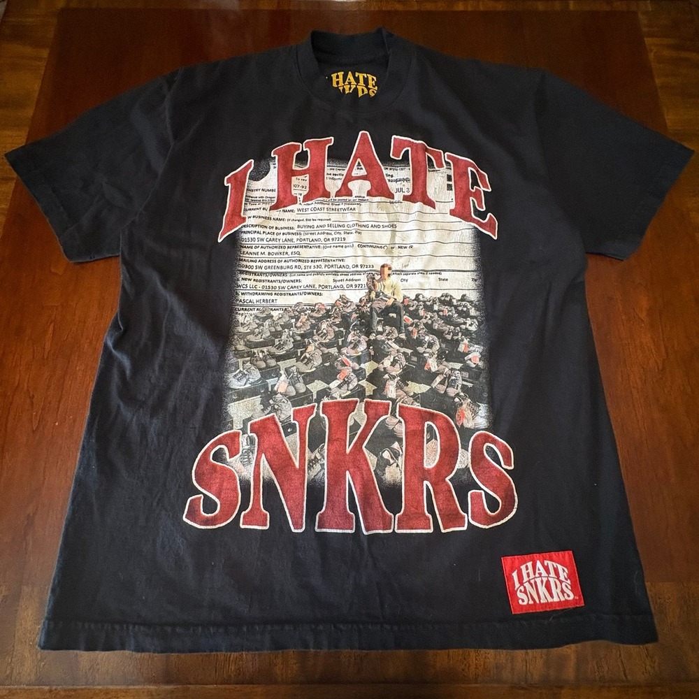 I Hate SNKRS Graphic Tee Black Streetwear Sneaker Culture Shirt